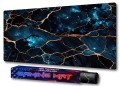 PODKŁADKA NA BIURKO GAMING Dark-Gold Wave Navy marble