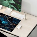 PODKŁADKA NA BIURKO GAMING Dark-Gold Wave Navy marble