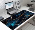 PODKŁADKA NA BIURKO GAMING Dark-Gold Wave Navy marble