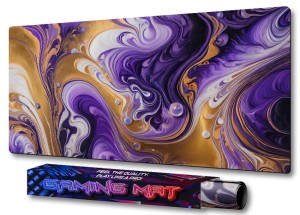 PODKŁADKA NA BIURKO GAMING Purple-Gold Ink In Water 