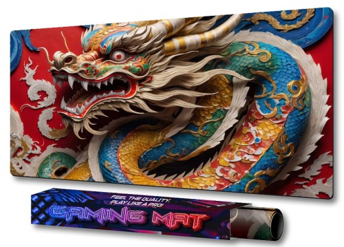 PODKŁADKA NA BIURKO GAMING Chiński Malowany Smok China Style