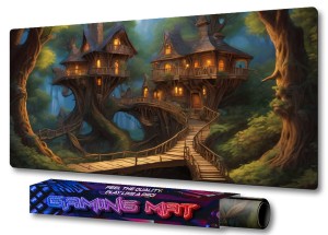 PODKŁADKA NA BIURKO GAMING Świetliste Domy Na Drzewie Village