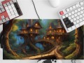 PODKŁADKA NA BIURKO GAMING Świetliste Domy Na Drzewie Village