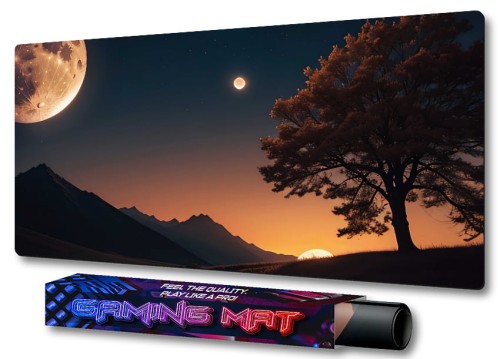 PODKŁADKA NA BIURKO GAMING Wschód Trzech Księżyców Nad Łąką