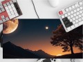 PODKŁADKA NA BIURKO GAMING Wschód Trzech Księżyców Nad Łąką