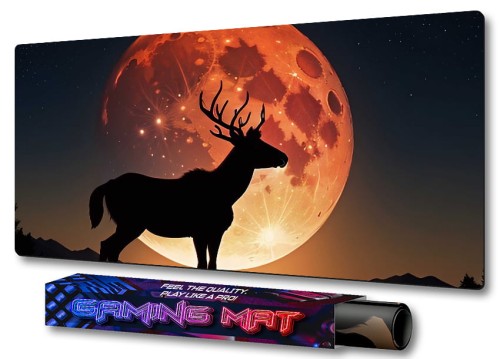 PODKŁADKA NA BIURKO GAMING Krwawy Księżyc Dostojny Jeleń