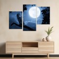 Księżyc OBRAZ na płótnie PEŁNIA SOWA NOC 