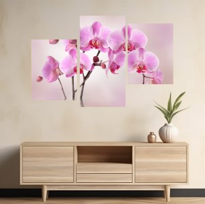 Obraz tryptyk storczyk różowy DO SALONU SYPIALNI 