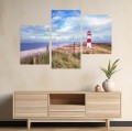 Obraz canvas tryptyk LATARNIA MORSKA PLAŻA 