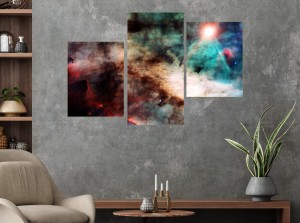 Obraz 3 częściowy canvas tryptyk Do Sypialni kolory gwiazdy