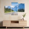 OBRAZ góry droga las Kanada TRYPTYK 3 CZĘŚCIOWY