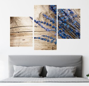 LAWENDA obraz na płótnie do salonu sypialni canvas tryptyk