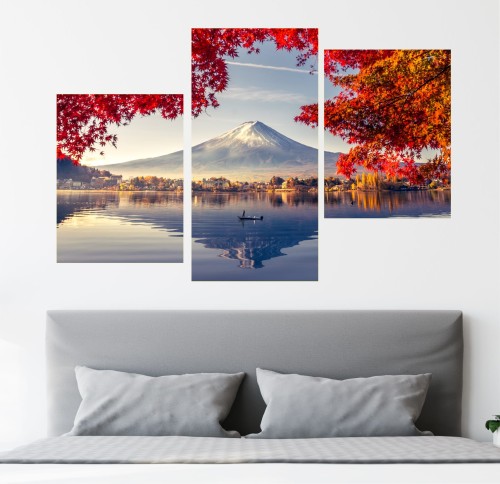  Góra Fuji Japonia obraz tryptyk na płótnie 3 częściowy