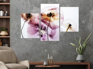 Obraz na płótnie Suche maki ABSTRAKCYJNY TRYPTYK 