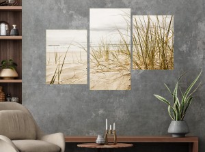 obraz canvas tryptyk PLAŻA PIASEK NATURA 