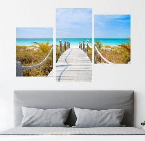 OBRAZ Ścieżka Na Karaibskiej Plaży TRYPTYK DO SALONU
