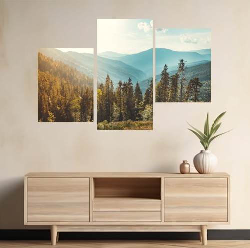 Obraz GÓRY KARPATY WZGÓRZA tryptyk 3 częściowy na ścianę 