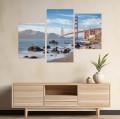 Obraz MOST GOLDEN GATE tryptyk do salonu sypialni 