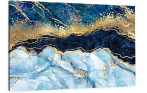 obraz na płótnie canvas marmur błękit złoto granat