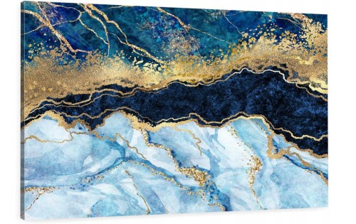 obraz na płótnie canvas marmur błękit złoto granat