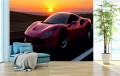FOTOTAPETA DO SALONU ŚCIENNA Red Ferrari F8 Tributo Sport Car