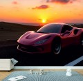 FOTOTAPETA DO SALONU ŚCIENNA Red Ferrari F8 Tributo Sport Car