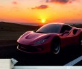FOTOTAPETA DO SALONU ŚCIENNA Red Ferrari F8 Tributo Sport Car