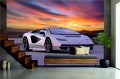 FOTOTAPETA DO SALONU ŚCIENNA Śnieżne Lamborgini Countach