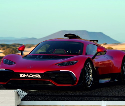 FOTOTAPETA DO SALONU ŚCIENNA Czerwony Wyścigowy Mercedes Amg One