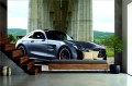FOTOTAPETA DO SALONU ŚCIENNA Srebny Wyścigowy Mercedes AMG GT