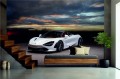 FOTOTAPETA DO SALONU ŚCIENNA Bialy Sportowy McLaren 750s