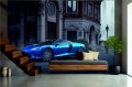 FOTOTAPETA DO SALONU ŚCIENNA Ciemny Błękitny McLaren GT