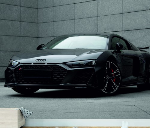FOTOTAPETA DO SALONU ŚCIENNA Black Luxury Sport Audi R8 