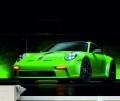 FOTOTAPETA DO SALONU ŚCIENNA Green Neon Porsche 911 Gt3 RS