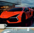 FOTOTAPETA DO SALONU ŚCIENNA Orange Lamborghini Revuelto Sport Car