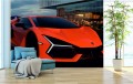 FOTOTAPETA DO SALONU ŚCIENNA Orange Lamborghini Revuelto Sport Car