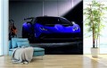 FOTOTAPETA DO SALONU ŚCIENNA Dark Purple Lamborghini Huracán