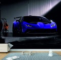 FOTOTAPETA DO SALONU ŚCIENNA Dark Purple Lamborghini Huracán