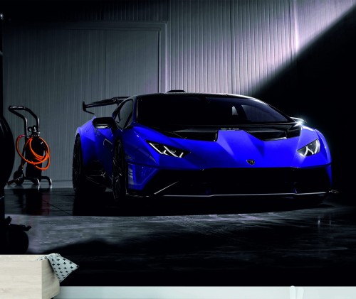 FOTOTAPETA DO SALONU ŚCIENNA Dark Purple Lamborghini Huracán