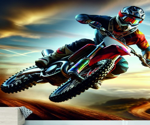 FOTOTAPETA DO SALONU ŚCIENNA Desert Enduro Motocross Run