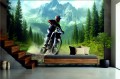 FOTOTAPETA DO SALONU ŚCIENNA Motocross In Tropical Forest 
