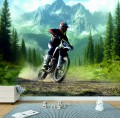 FOTOTAPETA DO SALONU ŚCIENNA Motocross In Tropical Forest 