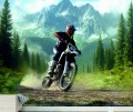 FOTOTAPETA DO SALONU ŚCIENNA Motocross In Tropical Forest 
