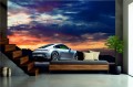 FOTOTAPETA DO SALONU ŚCIENNA Silver Porsche 911 Gt3 Touring Sport Car