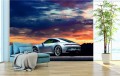 FOTOTAPETA DO SALONU ŚCIENNA Silver Porsche 911 Gt3 Touring Sport Car