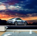 FOTOTAPETA DO SALONU ŚCIENNA Silver Porsche 911 Gt3 Touring Sport Car