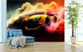 FOTOTAPETA DO SALONU ŚCIENNA Black-Yellow Lamborghini Aventador