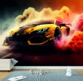 FOTOTAPETA DO SALONU ŚCIENNA Black-Yellow Lamborghini Aventador