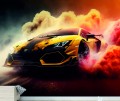 FOTOTAPETA DO SALONU ŚCIENNA Black-Yellow Lamborghini Aventador