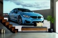 FOTOTAPETA DO SALONU ŚCIENNA Light Blue Sport Car BMW M4 GTS